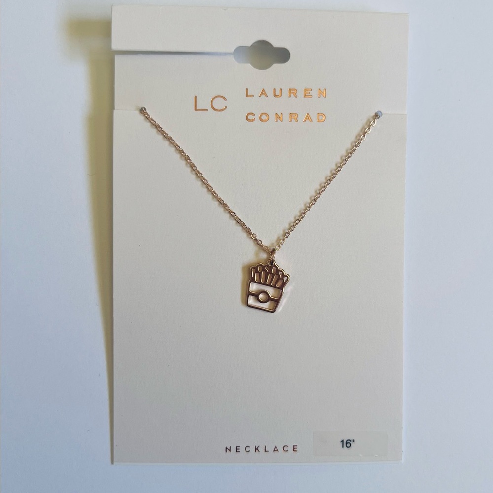 NWT LC Lauren Conrad Rose Gold French Fry Necklace🍟✨